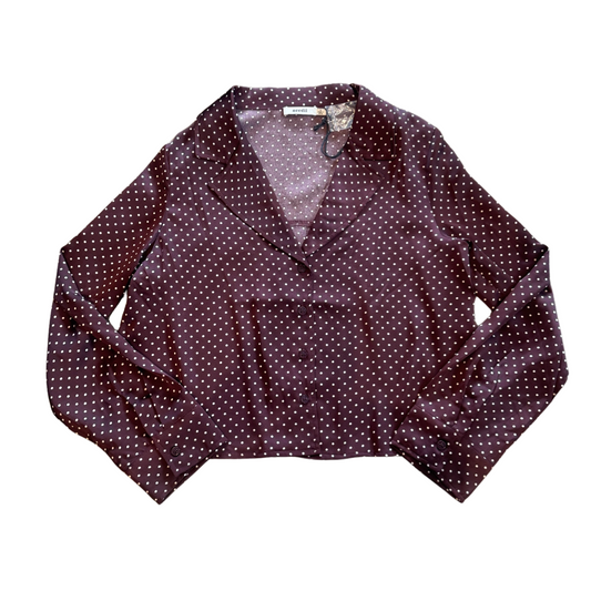 Polka Dot Satin Button Up