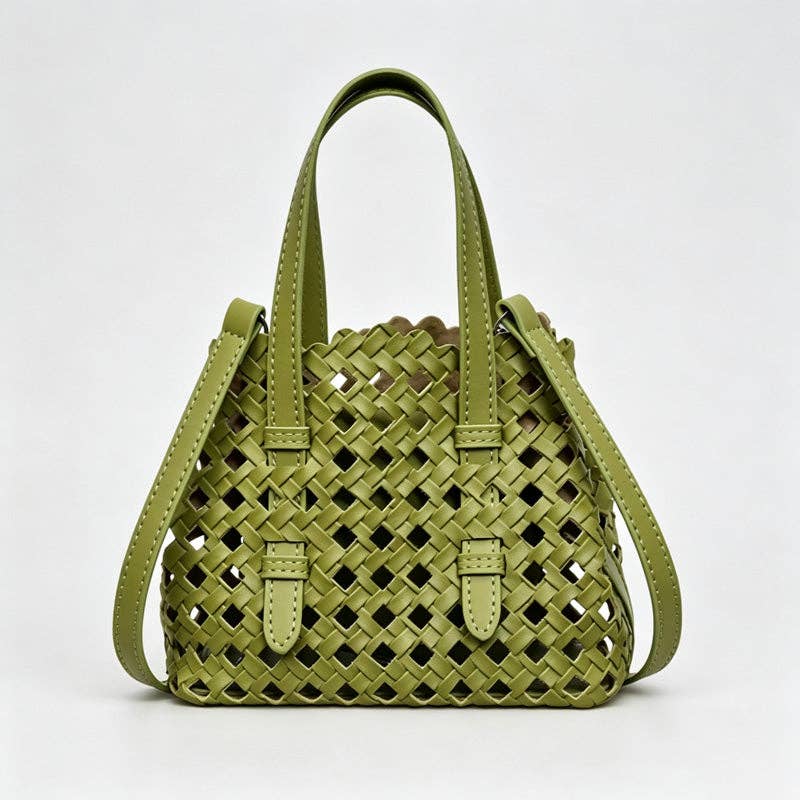 Woven Cutout Shoulder Bag