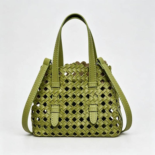 Woven Cutout Shoulder Bag
