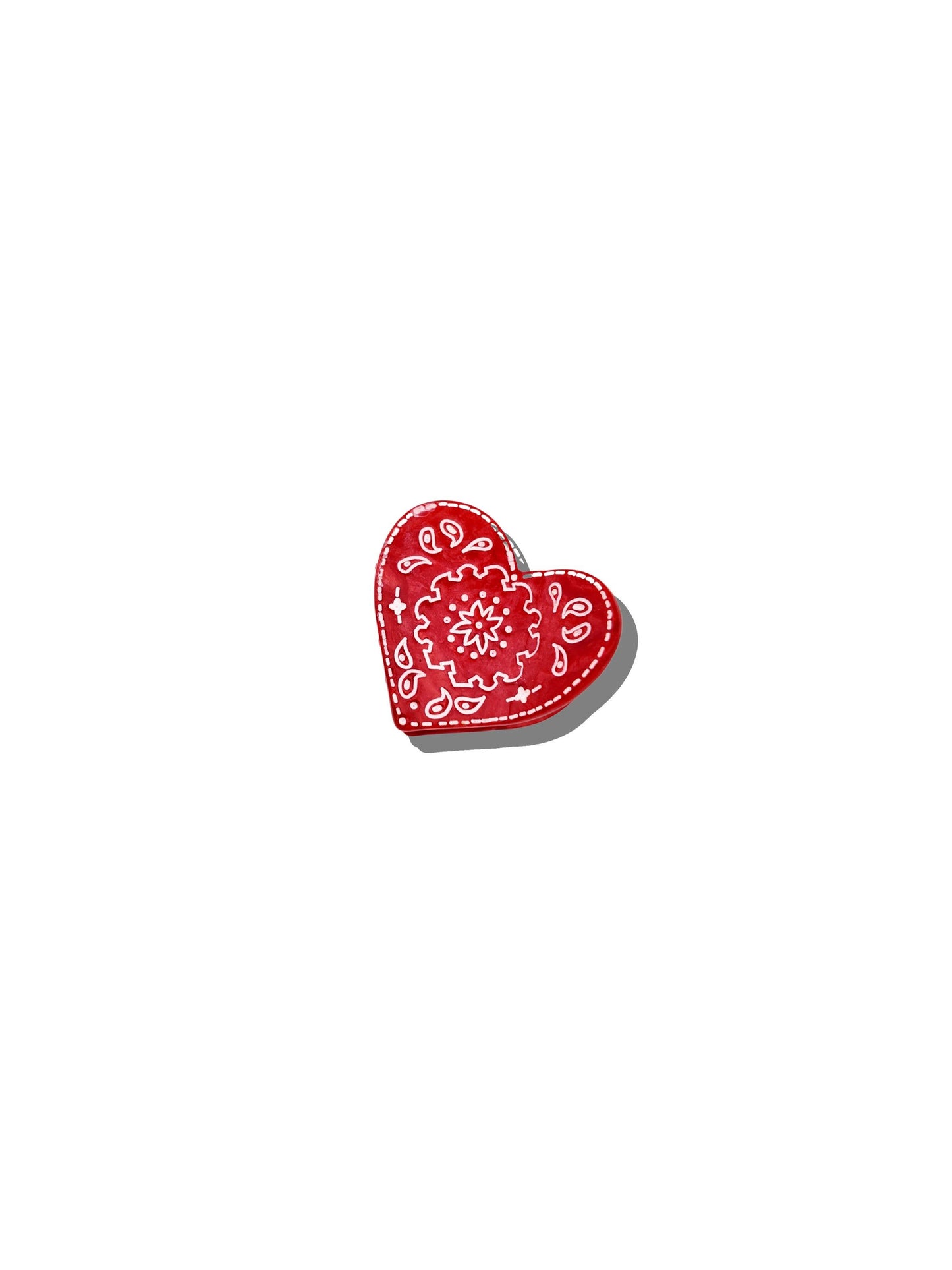 Hand-painted Mini Paisley Heart Claw Hair Clip