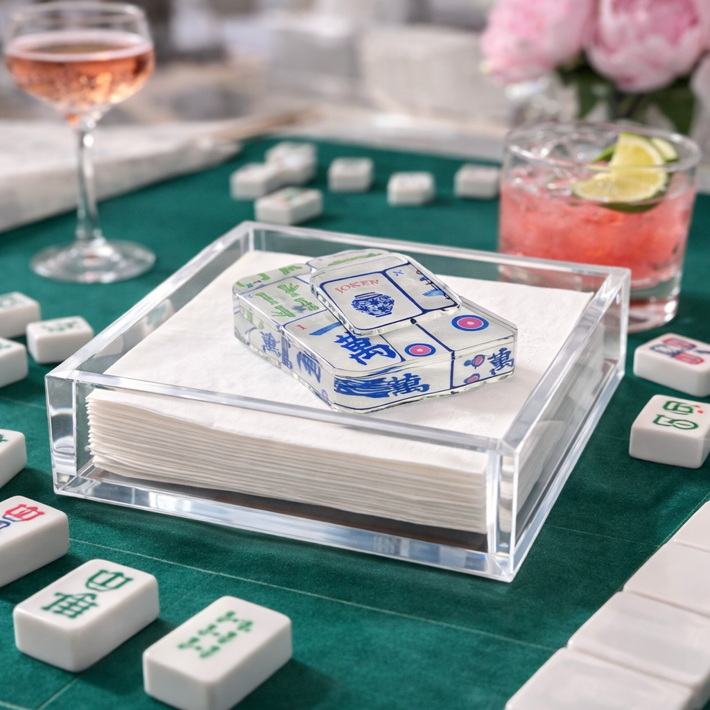 Acrylic Napkin Weight, Preppy Mahjong