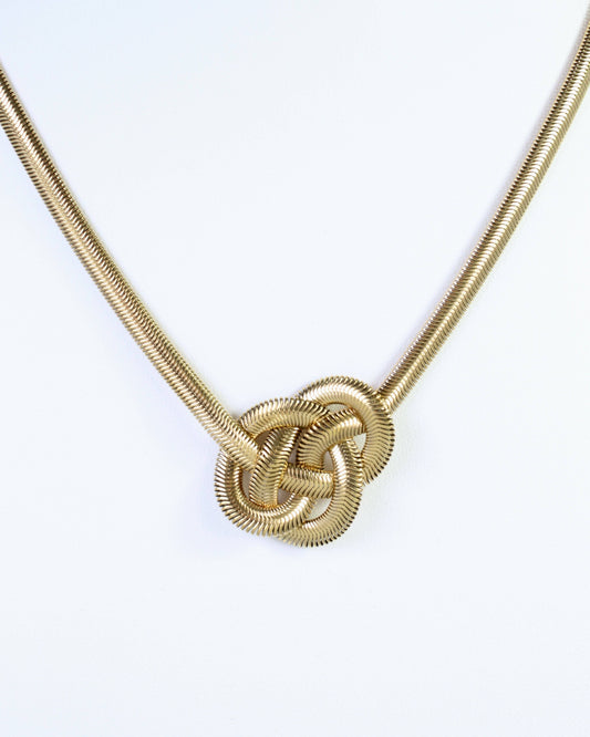Bataria Knotted Snake Chain Necklace WP Gold