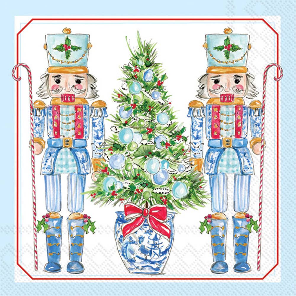 Blue Nutcrackers Christmas Cocktail Napkins