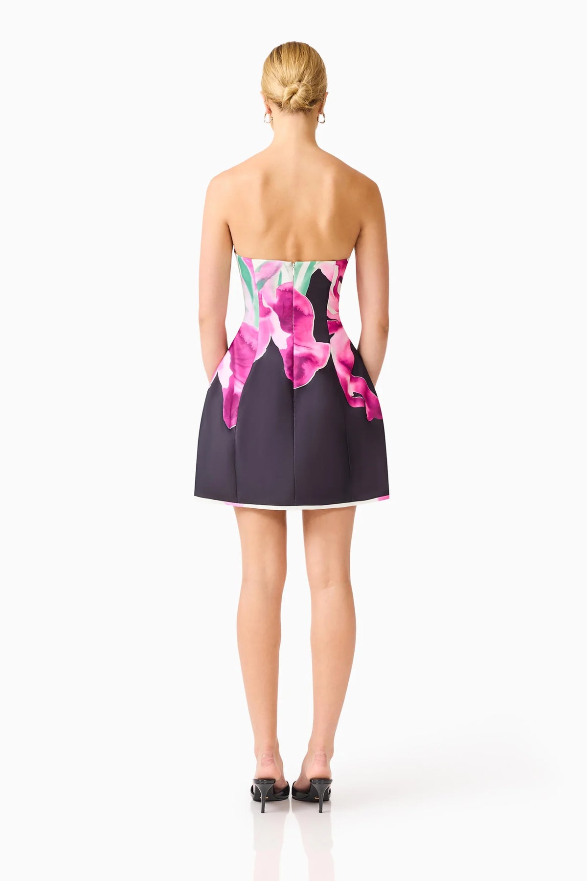 Elliatt Petalia Tulip Mini Dress Black Floral