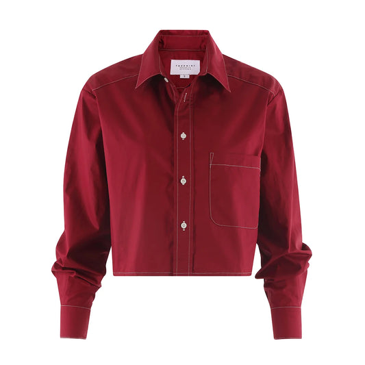 Harper Contrast Stitch Boxy Crop