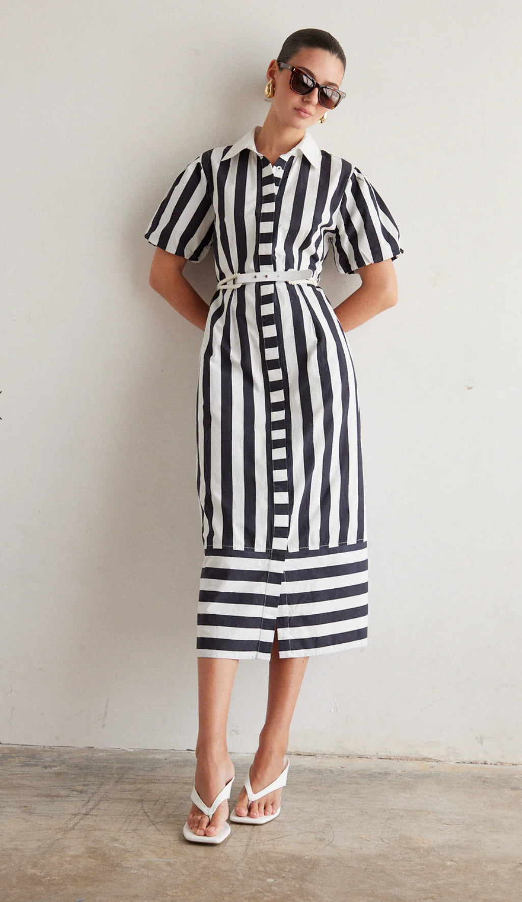Marella Striped Midi Dress