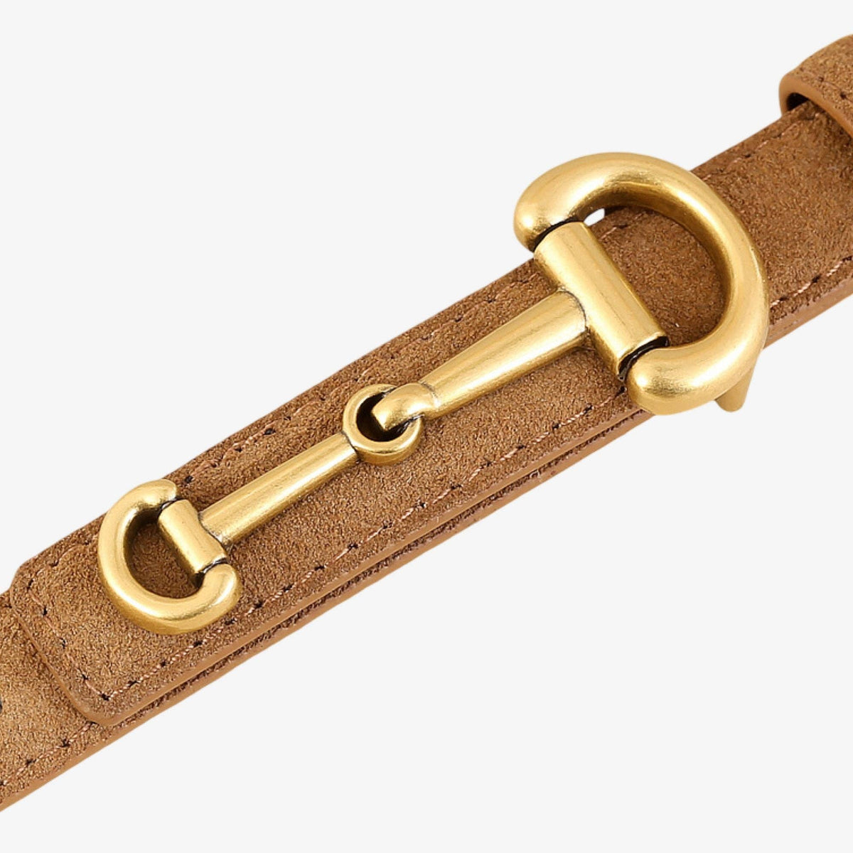 Suede Leather Skinny Belt with Horsebit
