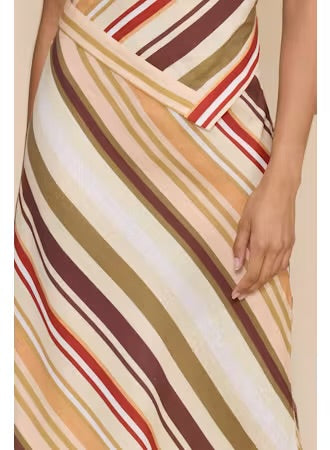 Kenzie Scarf Top in Multi Stripe