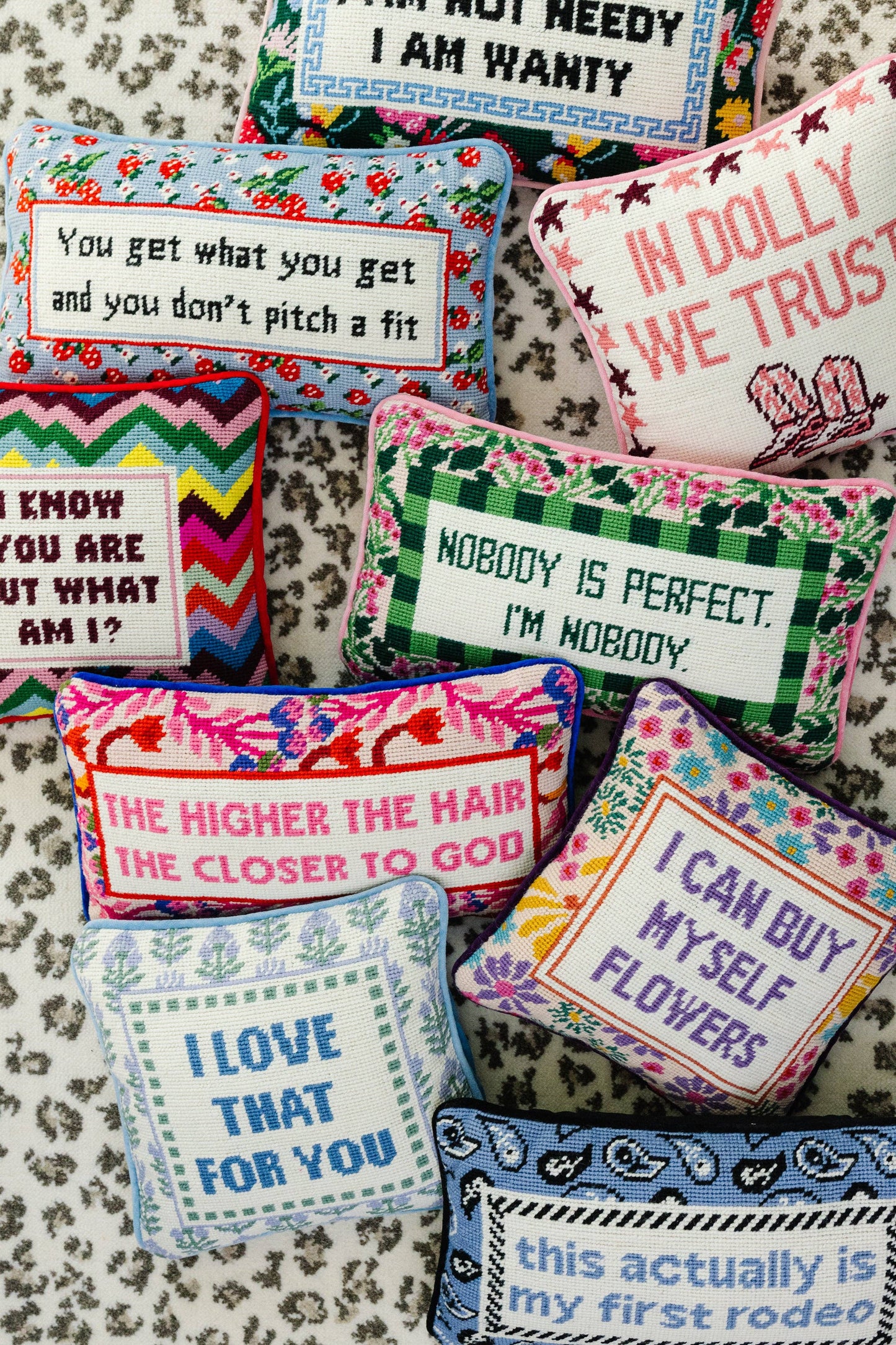 Get What You Get Needlepoint Pillow