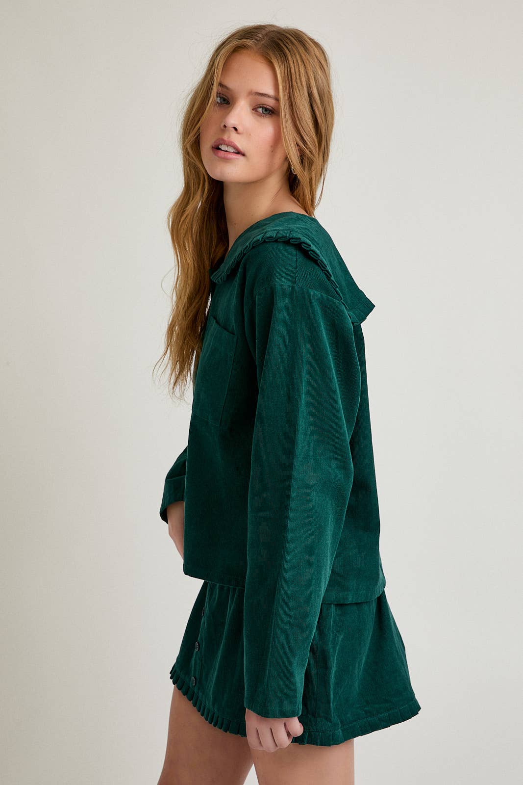 Corduroy Jacket & Skirt Set