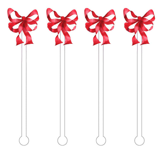 Vintage Red Bow Holiday Stir Sticks