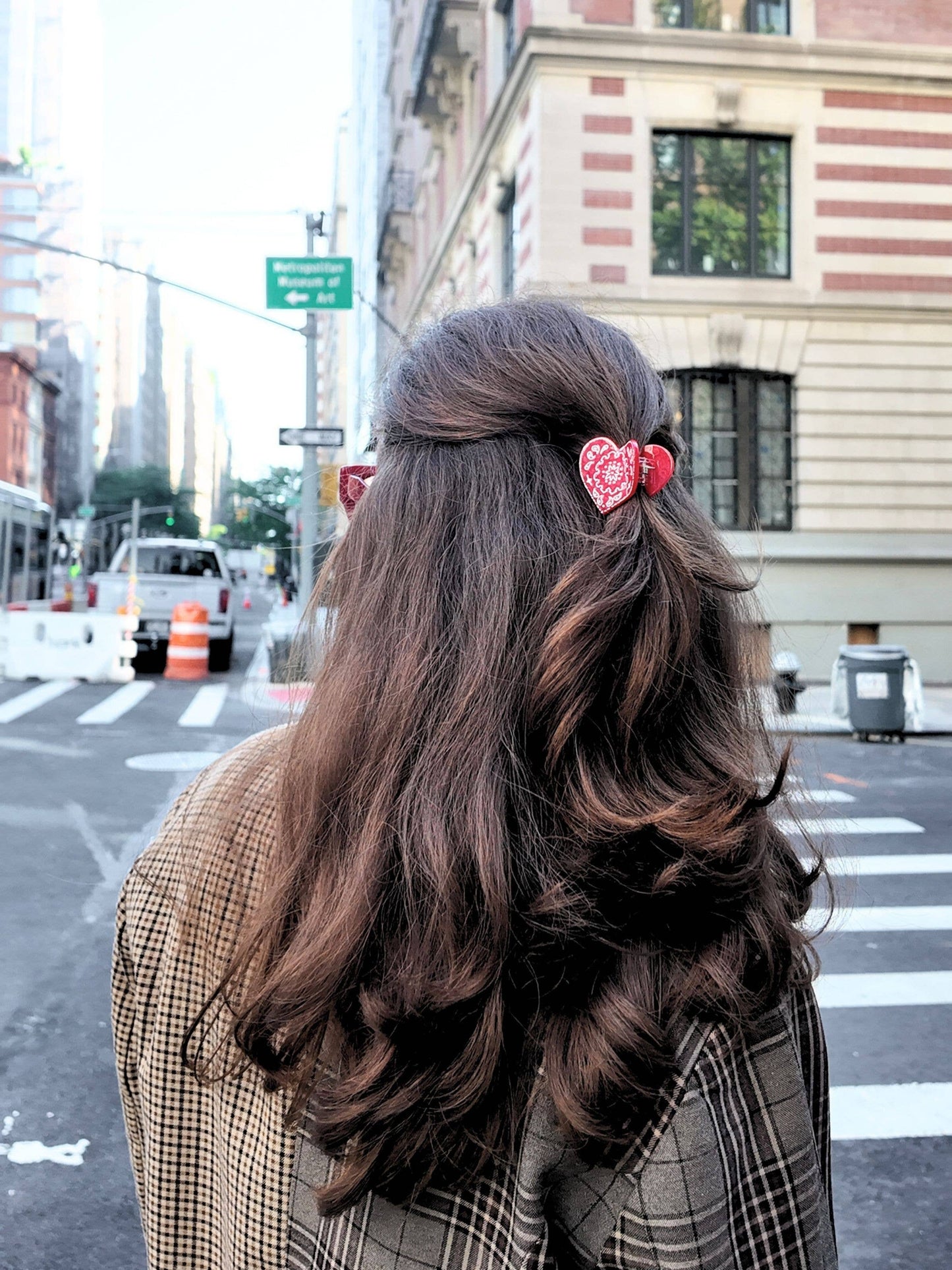Hand-painted Mini Paisley Heart Claw Hair Clip
