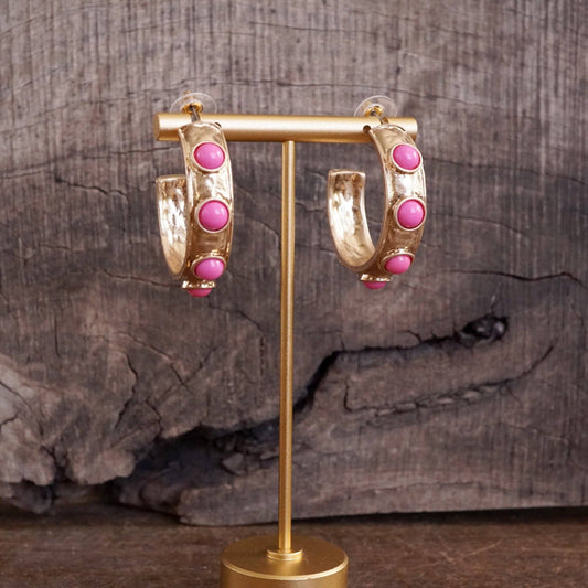 Jeweled Bubble Hoop Earrings