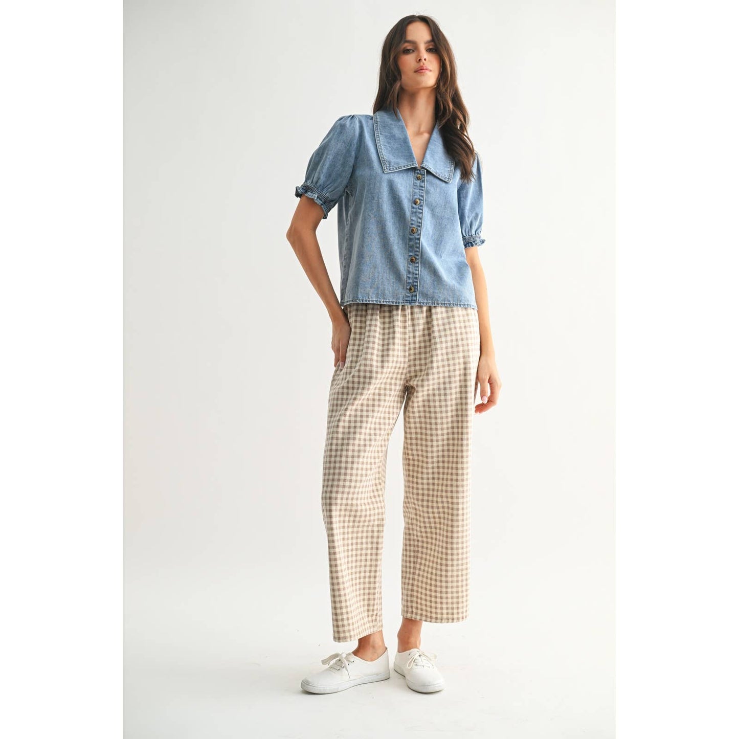 Denim Collared Blouse - L