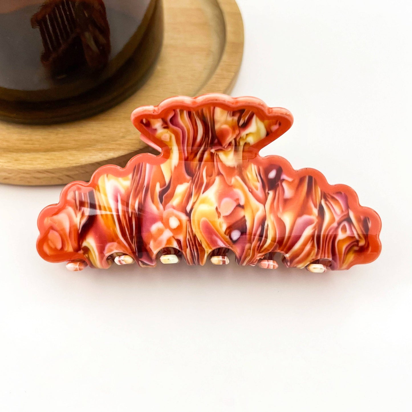 Wavy Marble Hair Clip