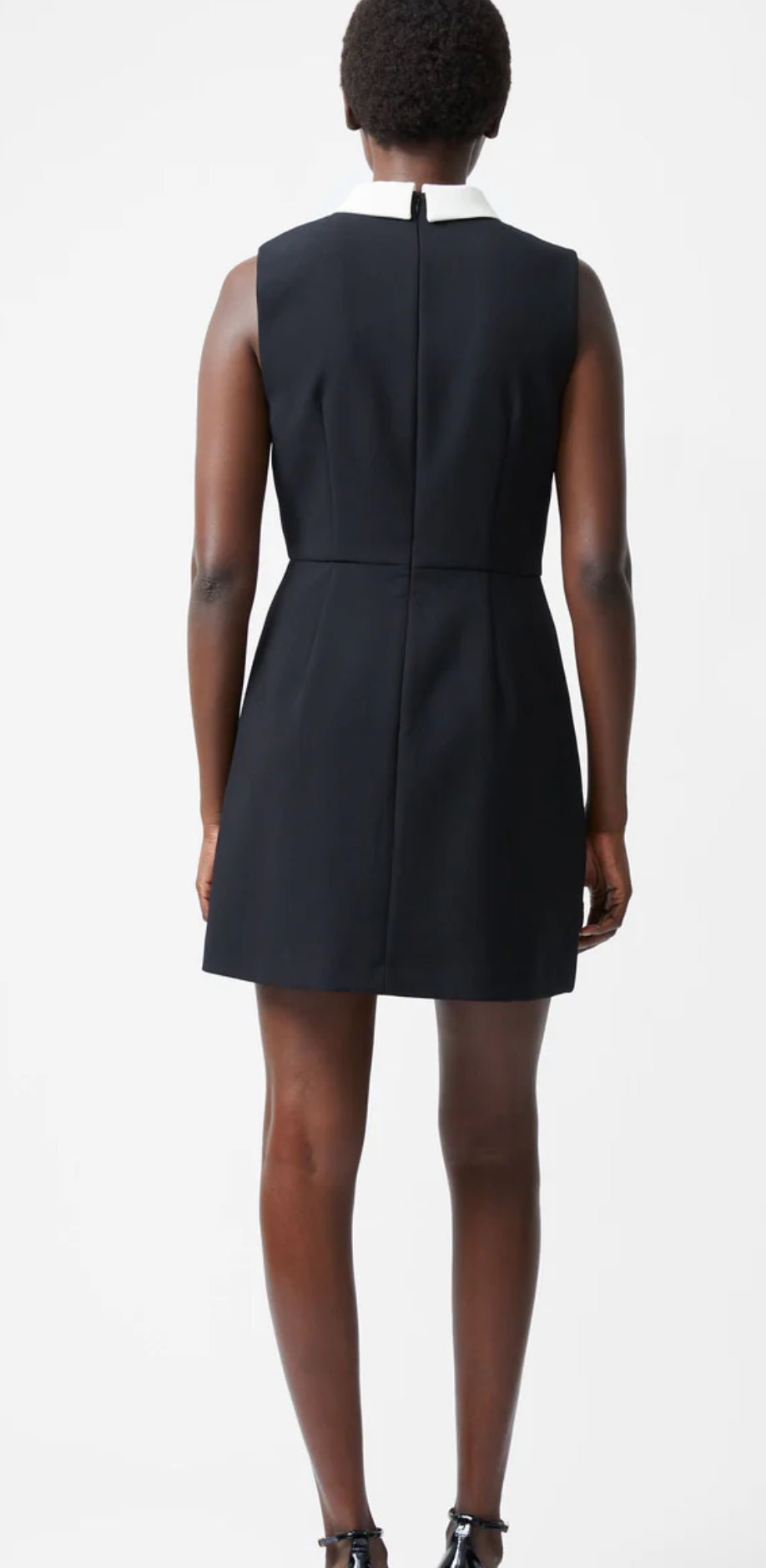 Gemma Collared Tie Dress in Black