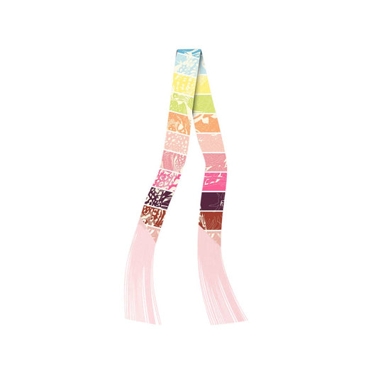 Frilly Scarf with Fringe-pink colorblock