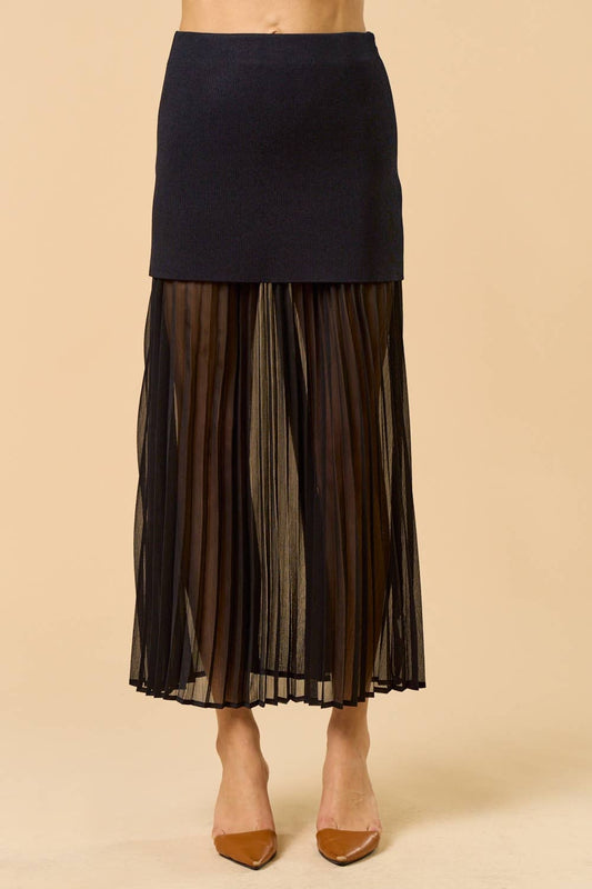 Sheer Bottom Maxi Skirt