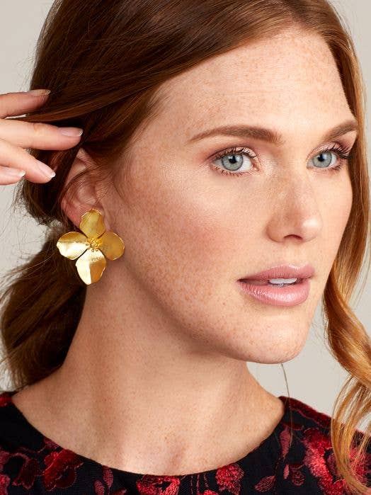 Matte 18k Gold-Plated Garden Party Earring