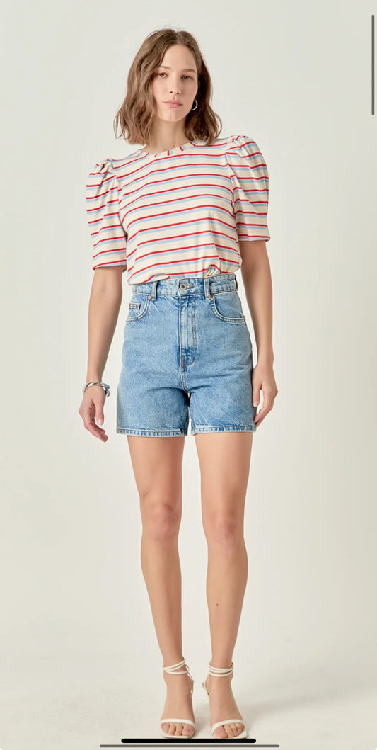 Easy Knit Tee in Cream Multi