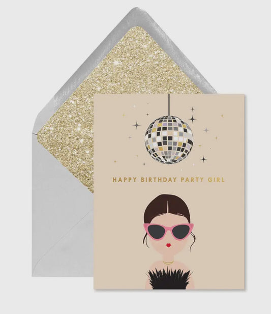 Disco Party Queen Birthday Card