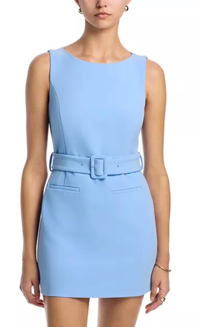 Azra Twill Belted Mini Dress-8