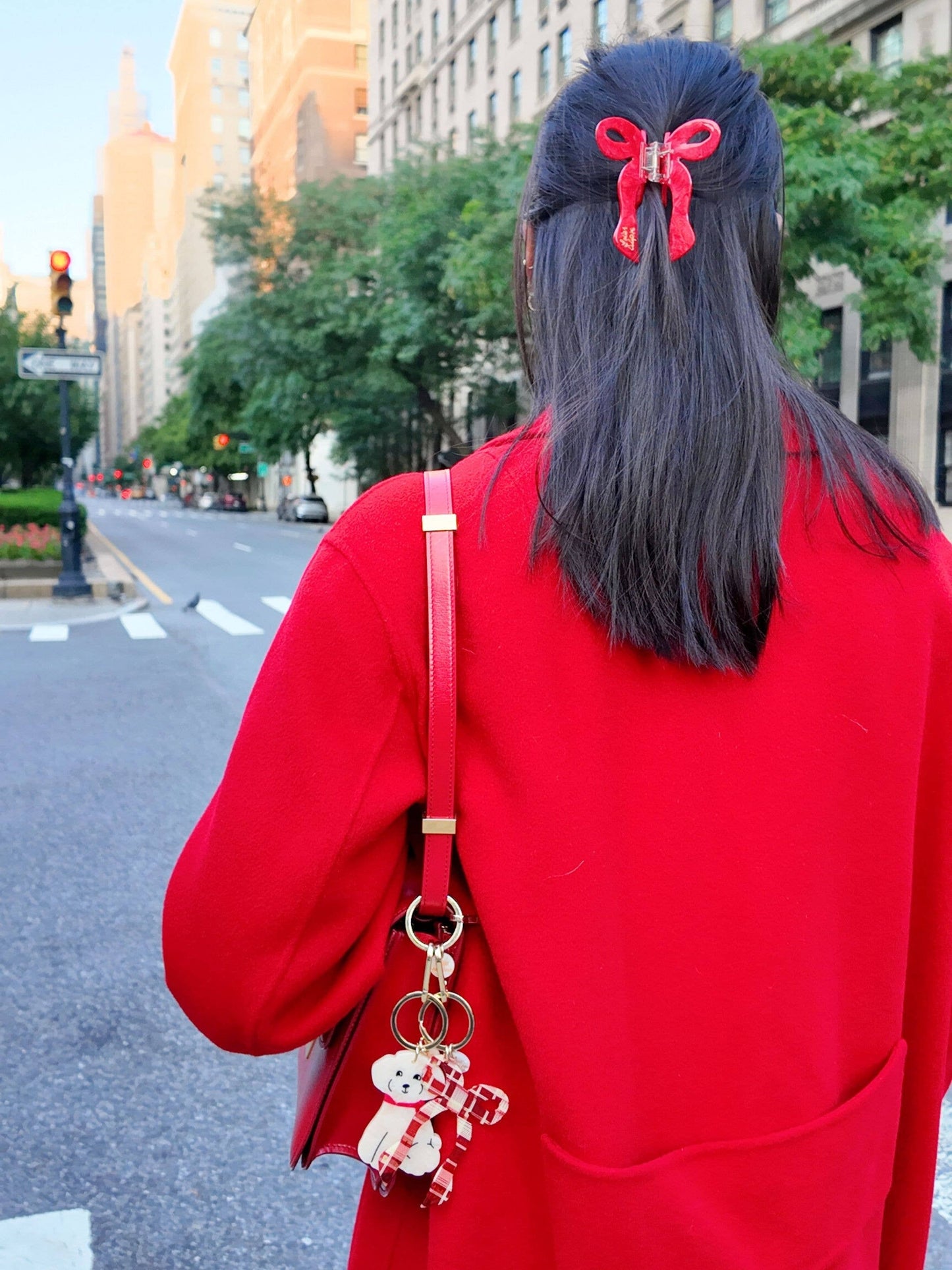 Hand-painted Coquette Bow Claw Hair Clip