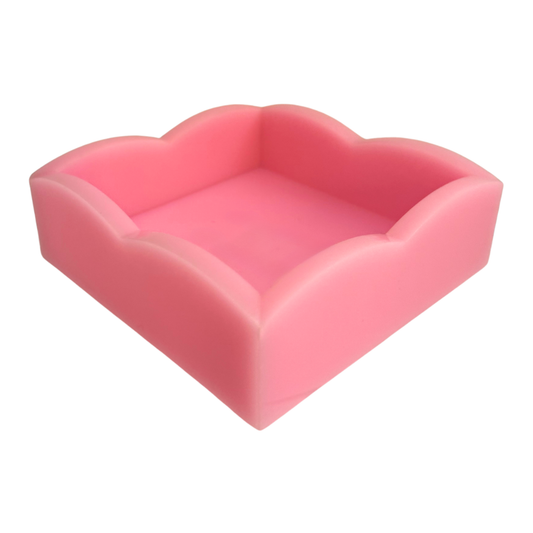 Pink Palm Acrylic Scalloped Cocktail Napkin Holders
