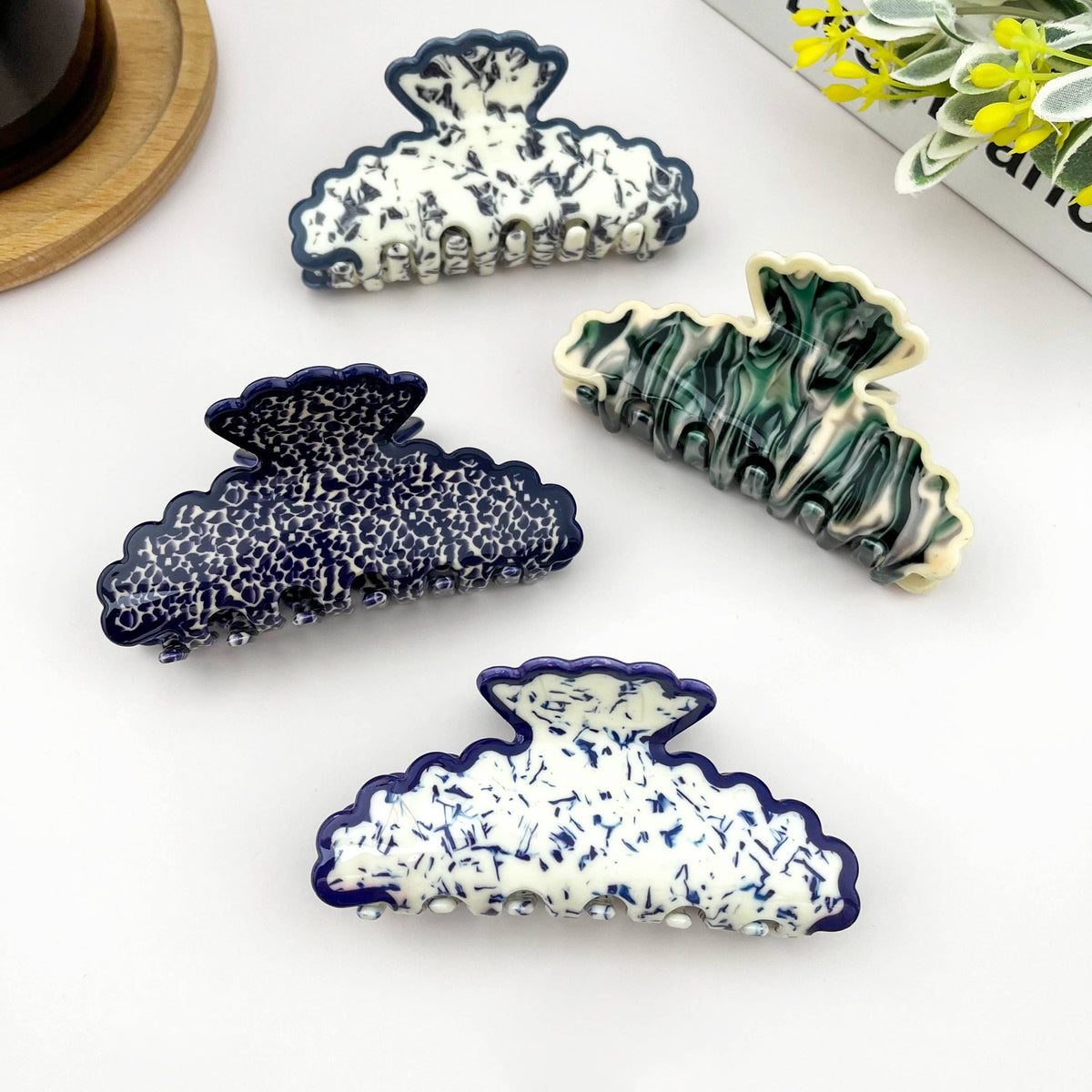 Wavy Marble Hair Clip