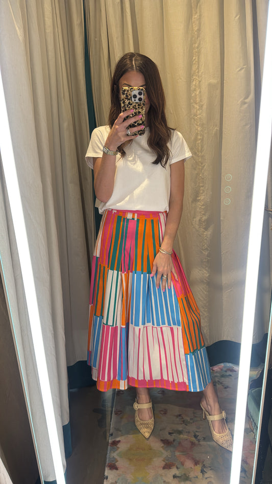 Emry Skirt in Playful Stripe