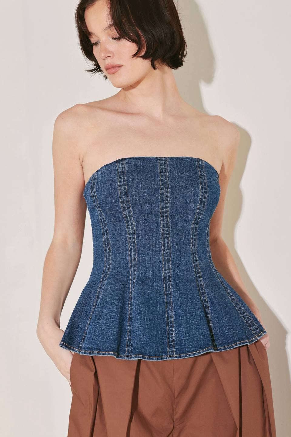 Strapless Denim Top