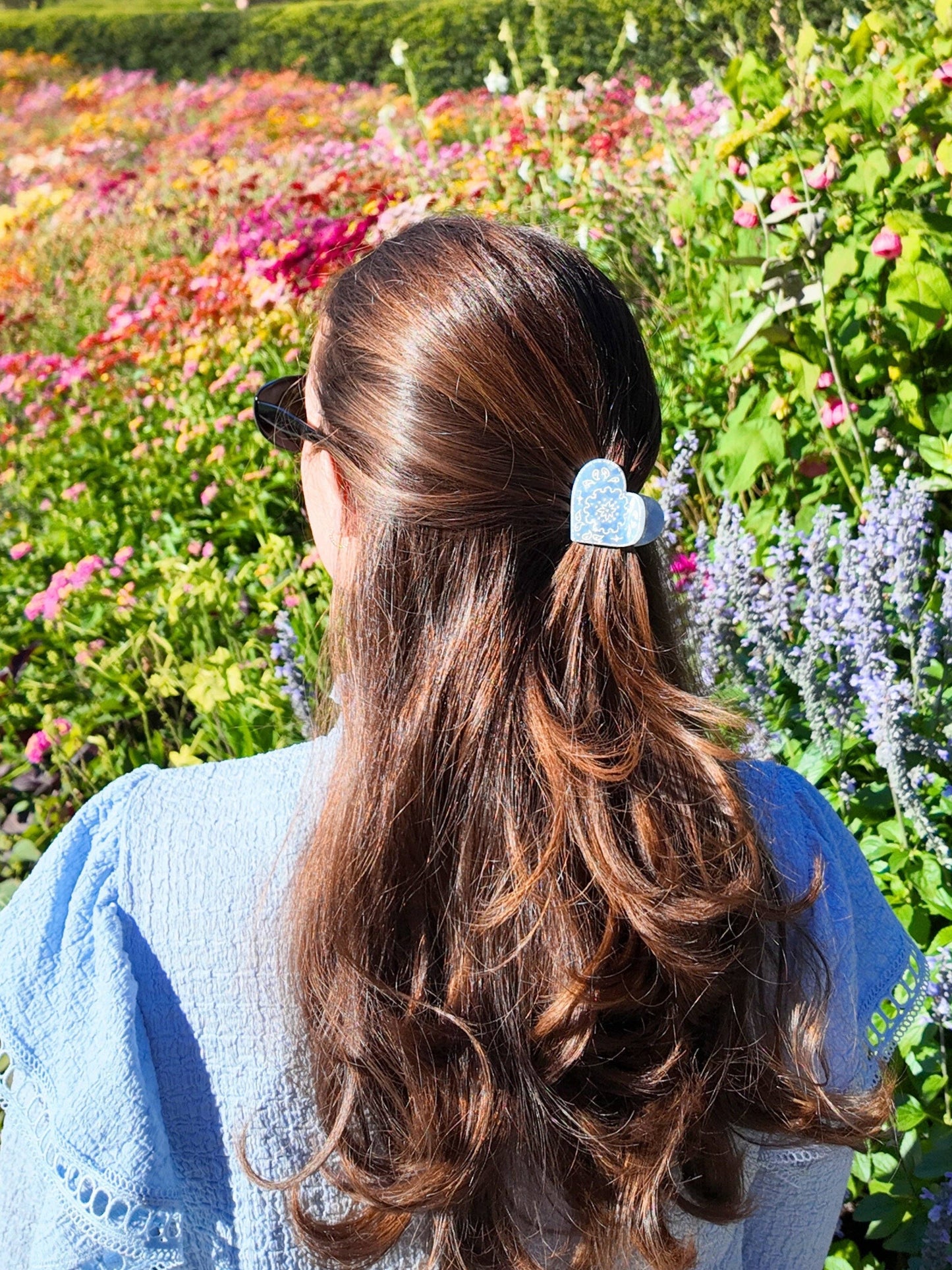 Hand-painted Paisley Heart Claw Hair Clip | Eco-Friendly