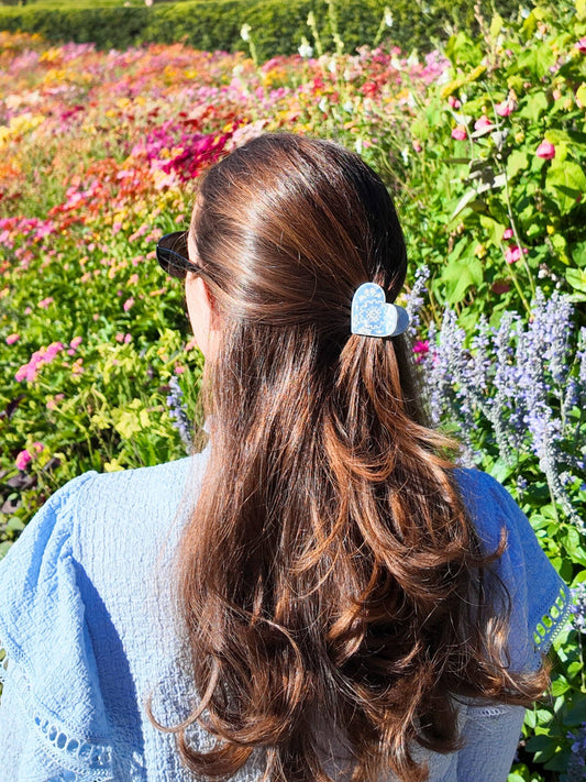 Hand-painted Paisley Heart Claw Hair Clip | Eco-Friendly