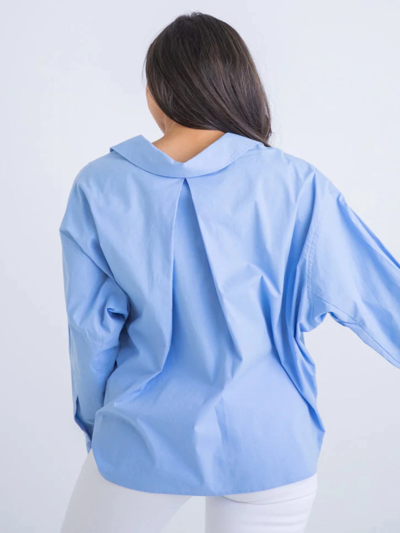 Solid Poplin Oversized Button Up