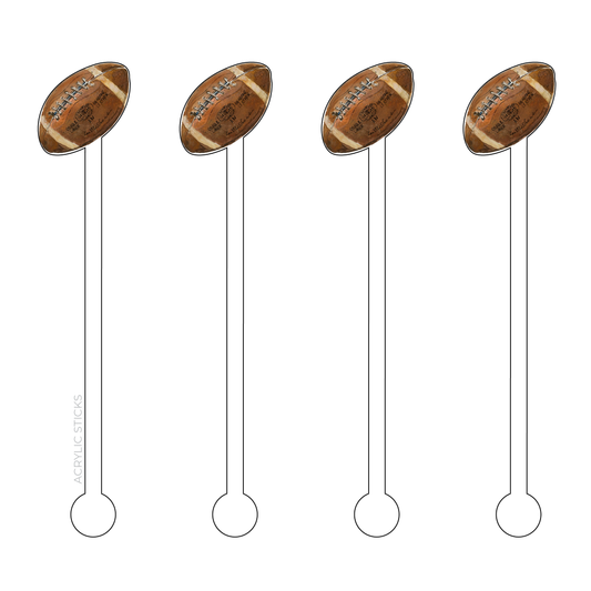 VINTAGE FOOTBALL ACRYLIC STIR STICKS