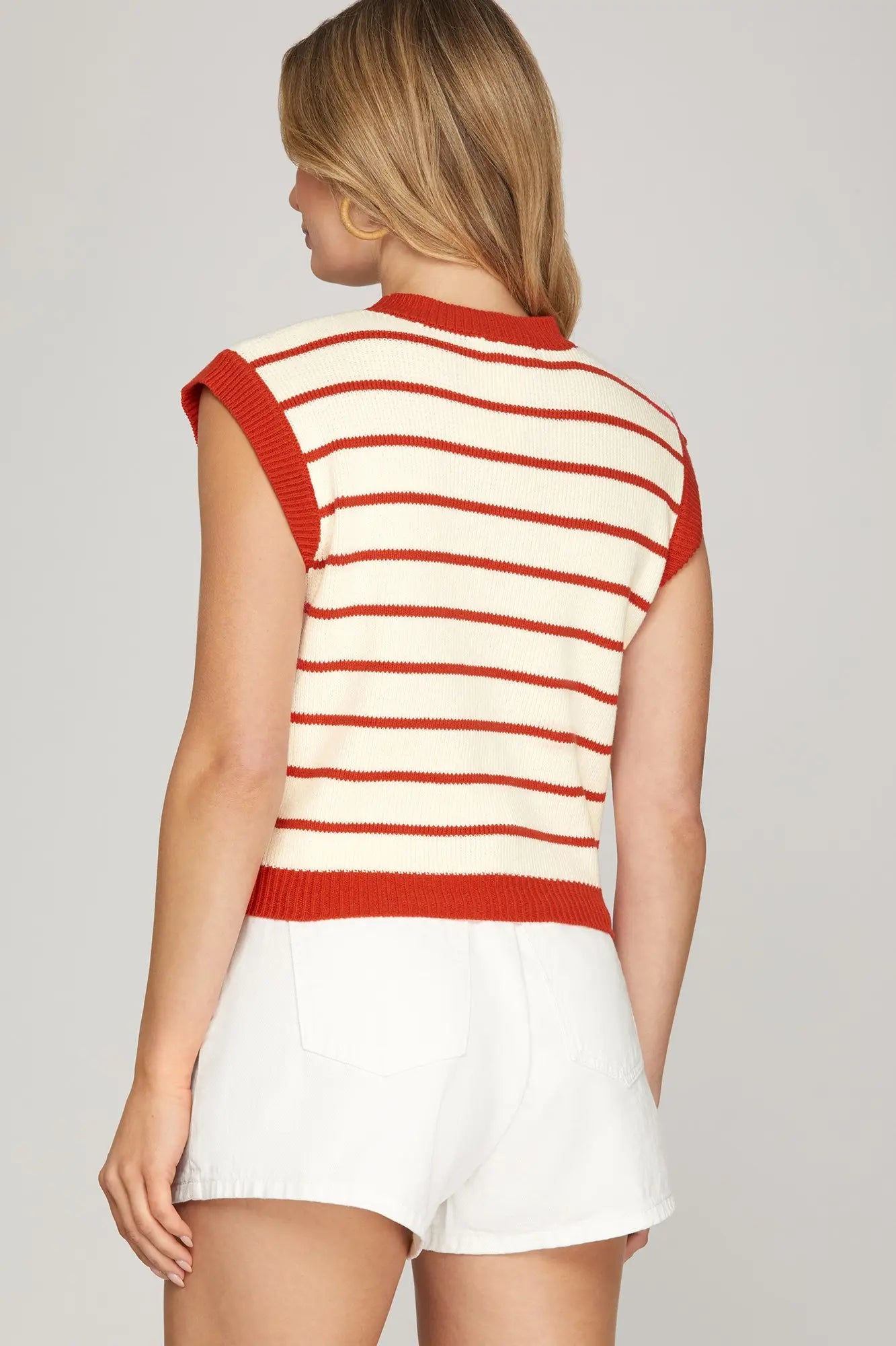 Striped Ringer Sleeveless Sweater