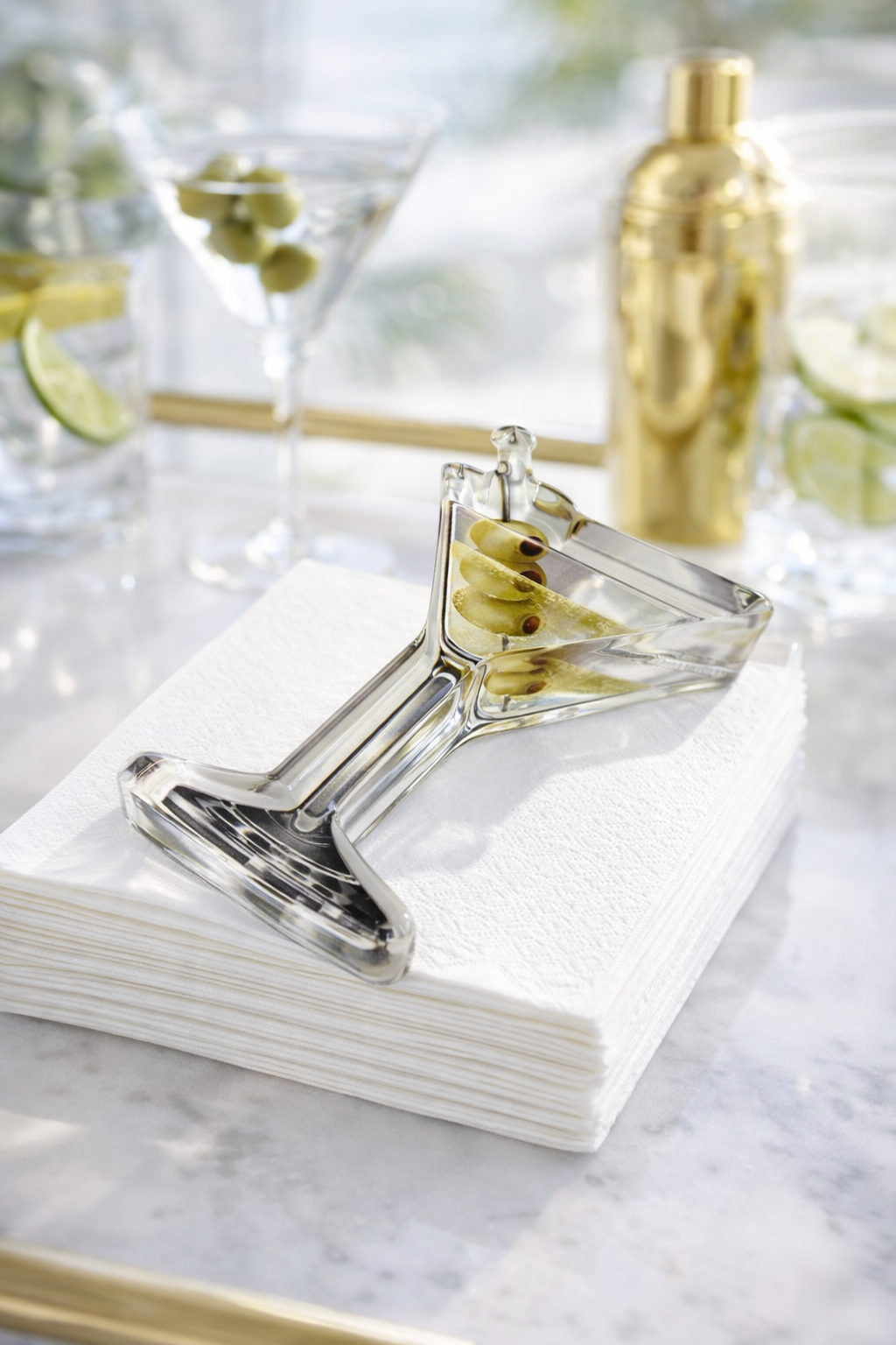 Acrylic Napkin Weight Martini