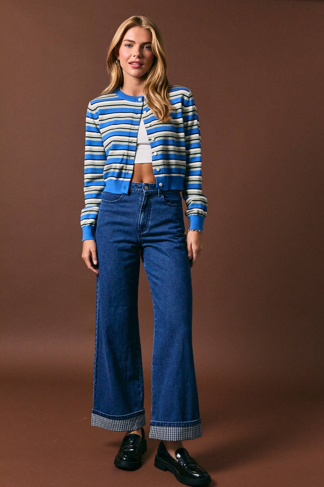 Long Sleeve Stripe Cardigan