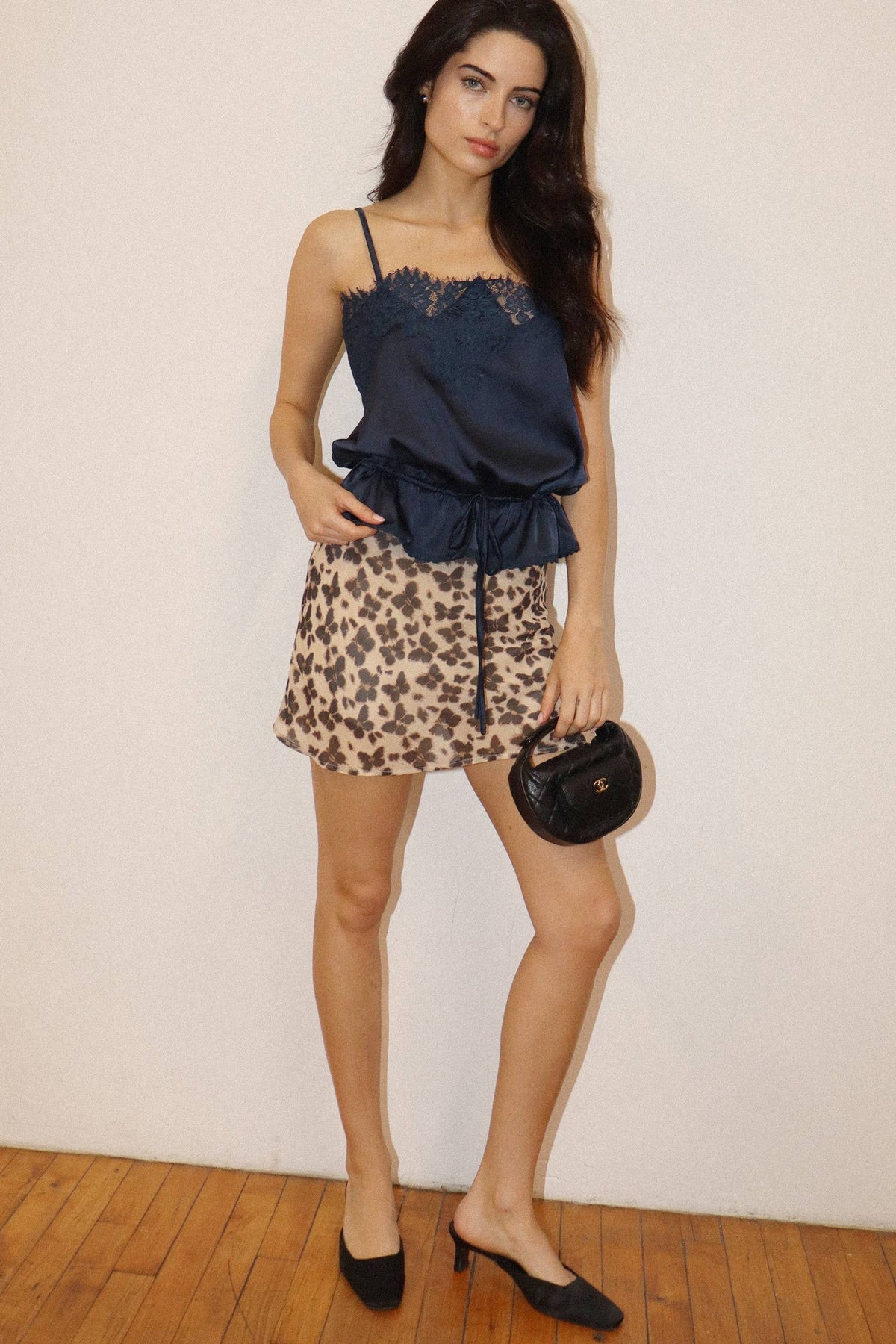 Lace Trim Satin Cami Top