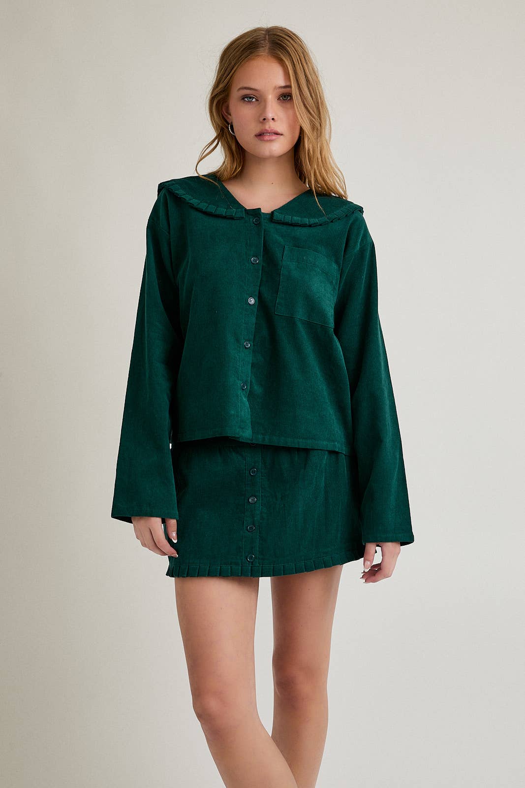 Corduroy Jacket & Skirt Set