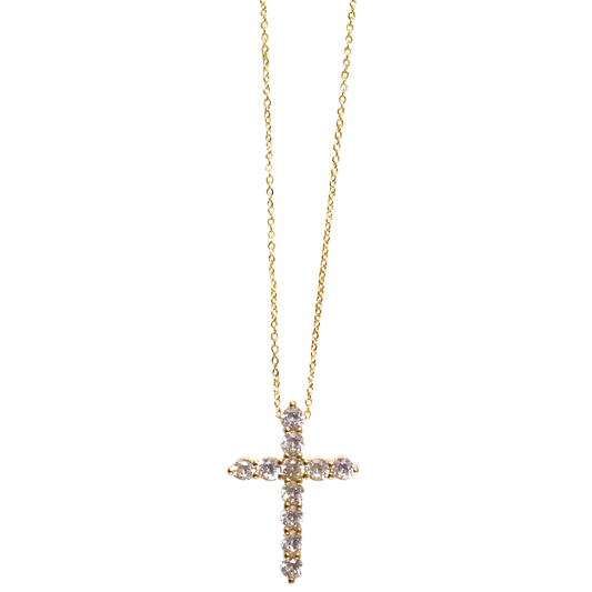 CZ Cross Charm Necklace