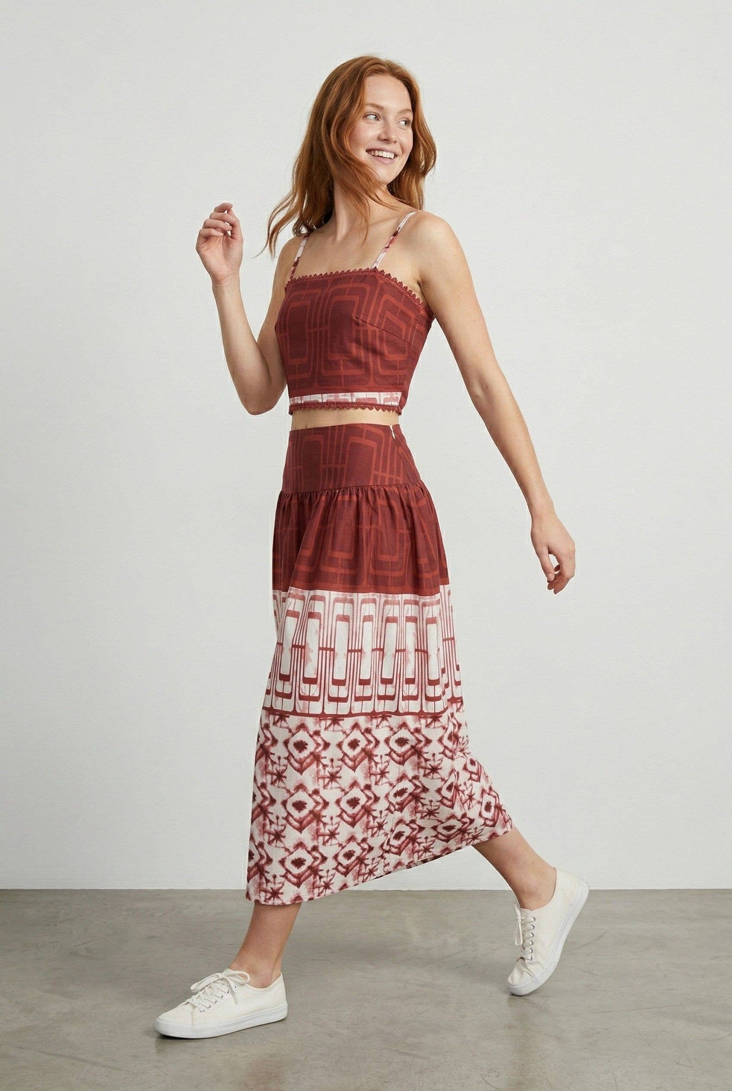 Geometric Print Color Block Set