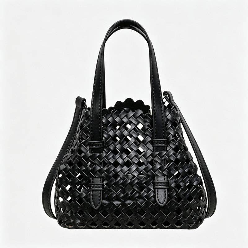 Woven Cutout Shoulder Bag