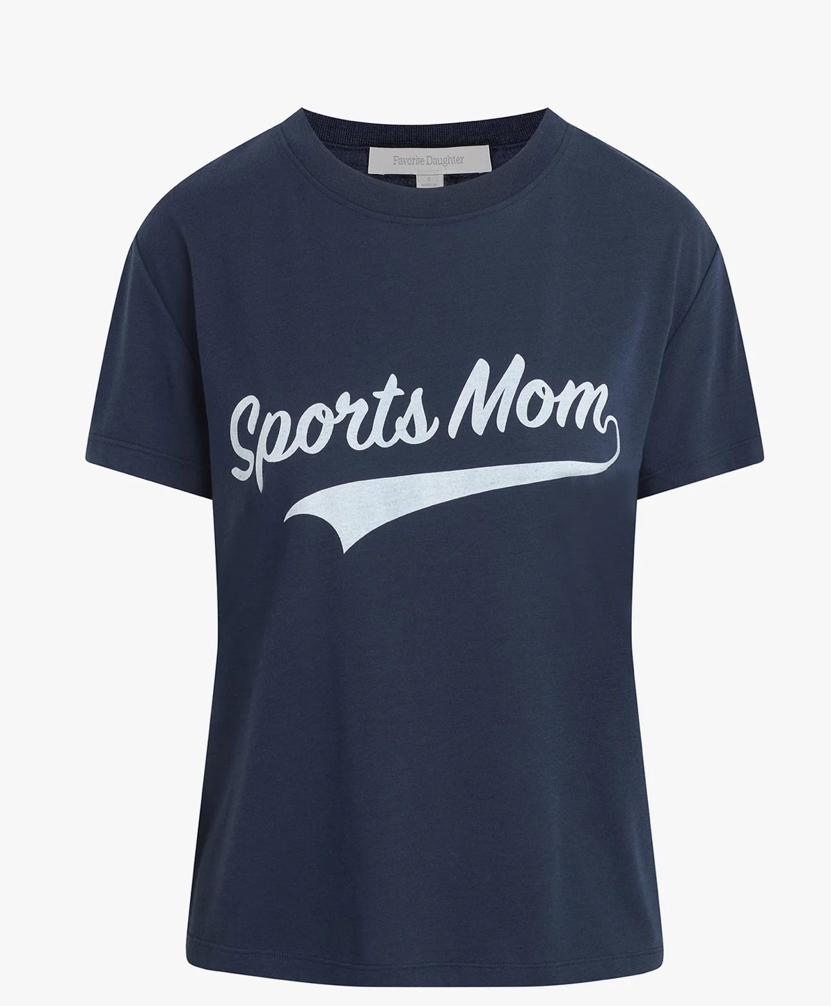 Sports Mom Cropped Tee White/Navy
