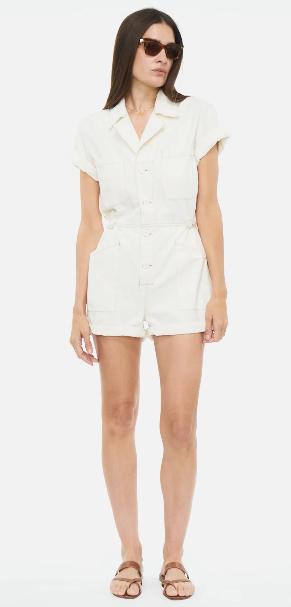 Parker Romper in Ecru