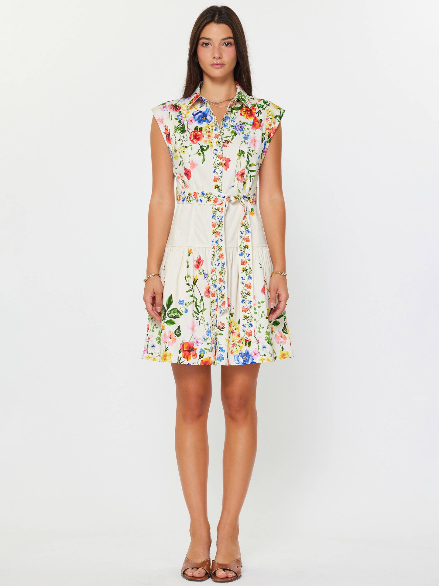 Floral Print Collared Mini Dress