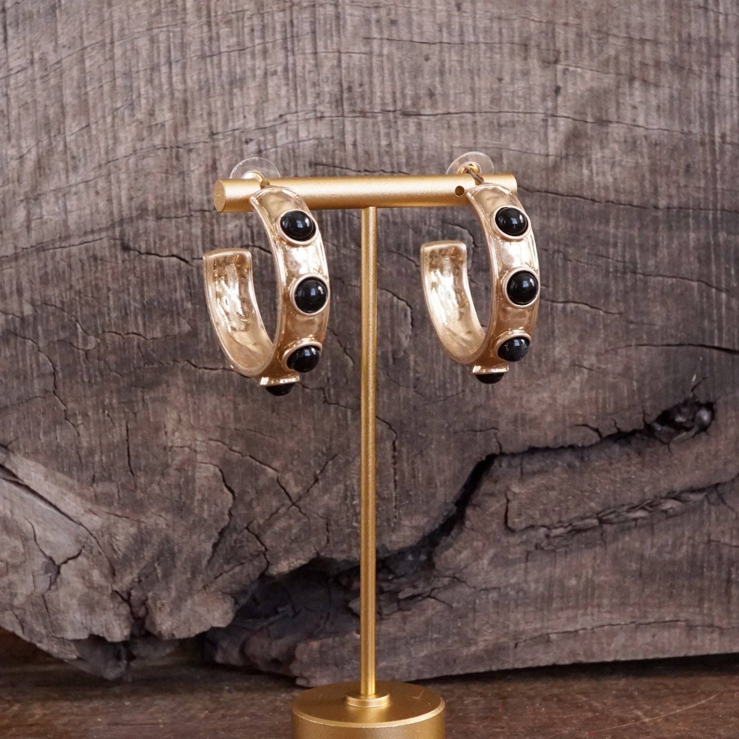 Jeweled Bubble Hoop Earrings