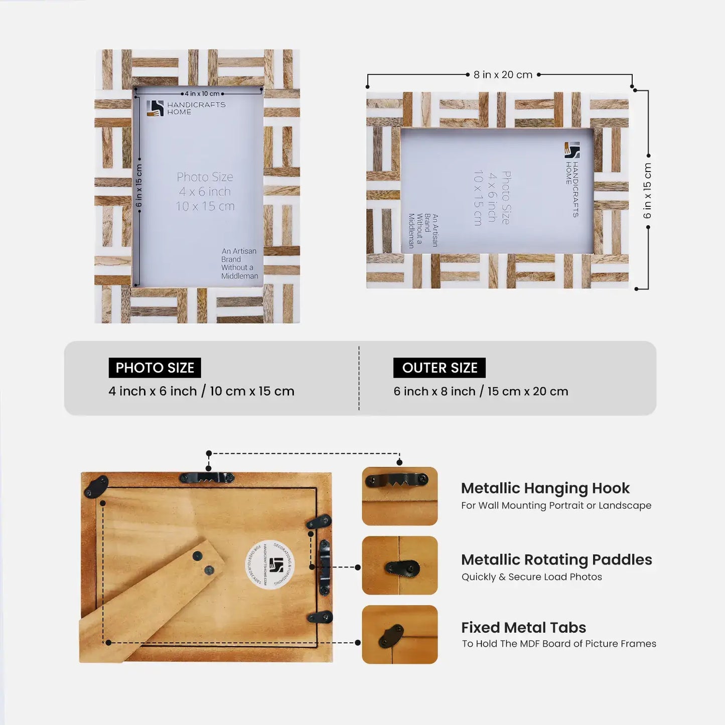 Picture Frames Marquet Grid Resin & Wood Inlay Collection