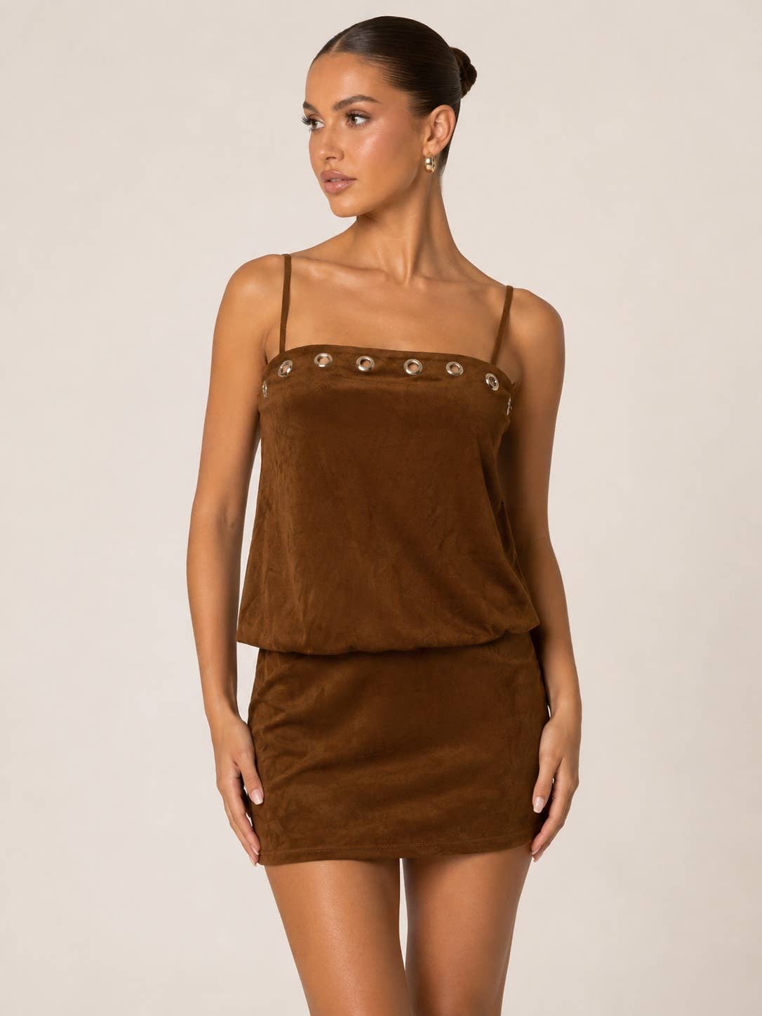 Camel Suede Bubble Dress