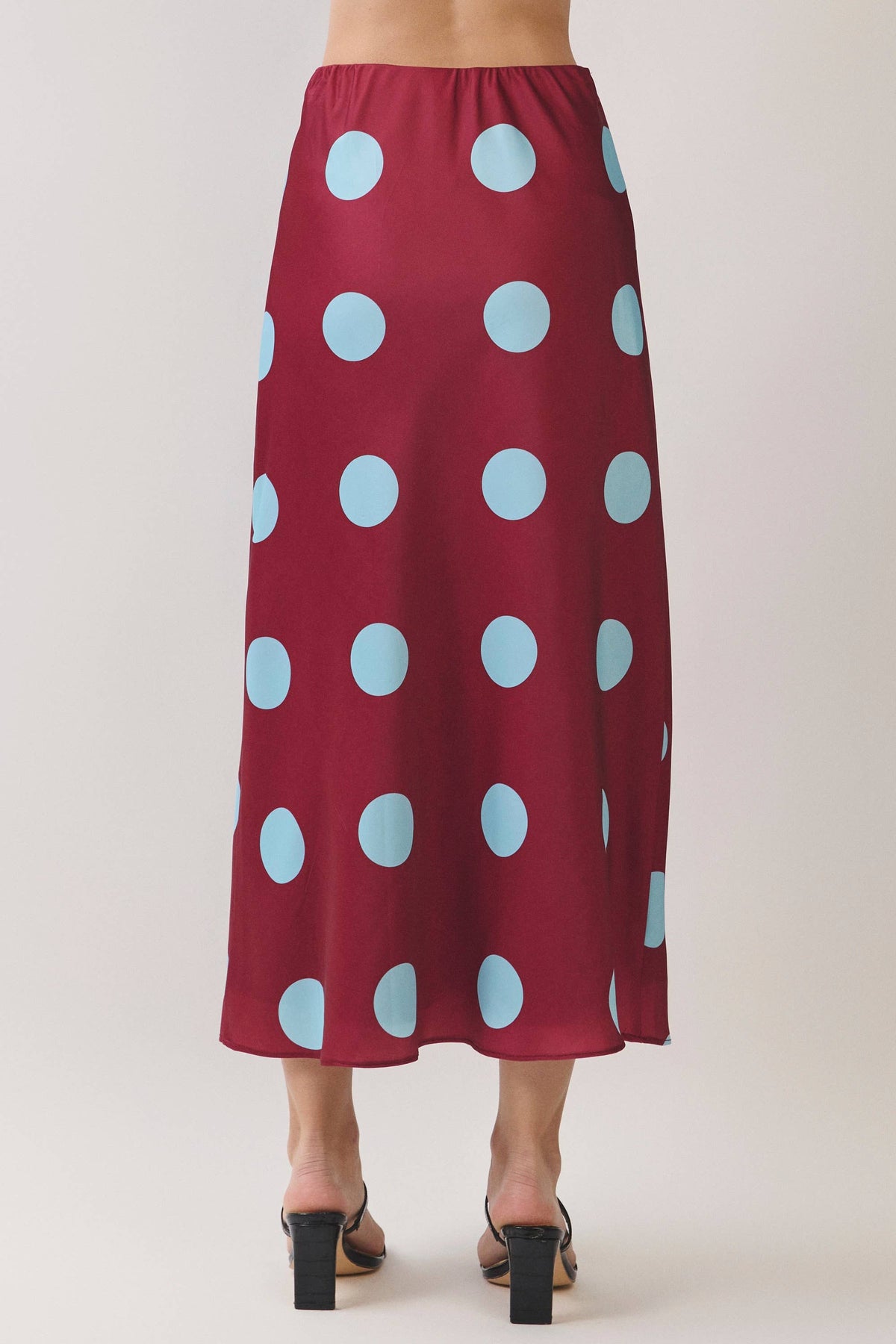 Burgundy & Blue Midi Skirt